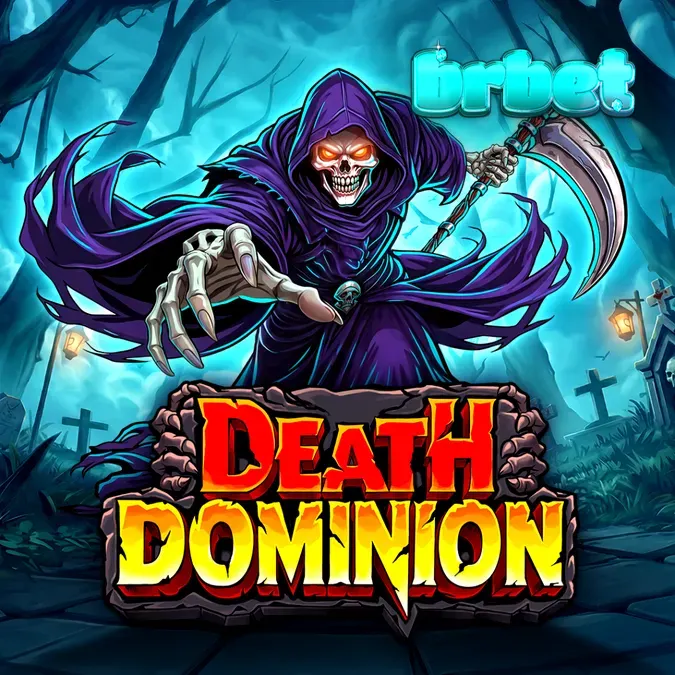 Interface do jogo de slot Death Dominion com tema gótico